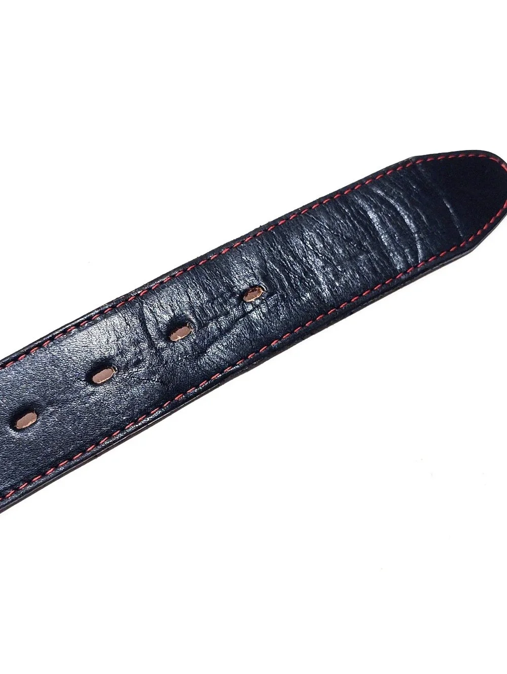 TexTan VTG Black Leather Belt Strap Sz 40 Aztec Southwestern Stitched Inset USA